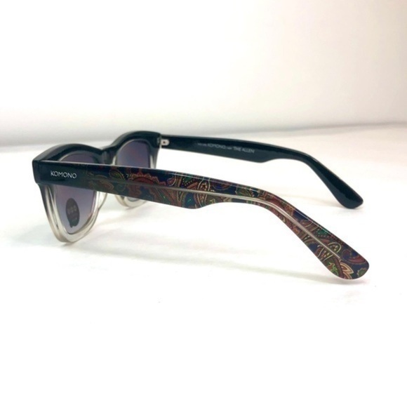 KOMONO Allen Paisley Sunglasses NEW black grey Wayfarer